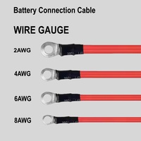 Câble de batterie en cuivre étamé 99,9 % de 10 mm, fil en silicone anti-corrosion pour connexion de systèmes marins et onduleurs solaires