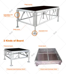 Acrylic Wooden Outdoor Portable Stage Platform Round Event Wedding Music Performance Aluminum Stage Platform For Concert