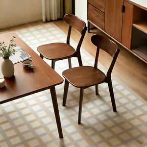 Set di 2 sedie da pranzo in legno massello, stile moderno metà secolo, con schienale curvo, per cucina - Product Image 4
