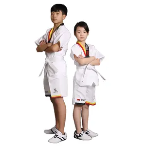 Örnek ücretsiz kargo yaz taekwondo üniforma dövüş sanatları çocuklar kimono dobok taekwondo satılık