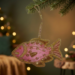 Support d'arbre de Noël standard de forme personnalisée, 6 couleurs roses, broderie Zari, accessoires, Premium Stonecraft International ZAR0186 - Product Image 3