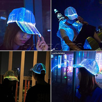 Cappello LED a Prezzo di Fabbrica, Berretto da Baseball Luminoso Ricaricabile con Luci in Fibra Ottica per Feste, Ballerini e Artisti