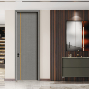 Modern Luxury Wood-Grain Carbon Composite Door Entry Interior for Homes Hotels Hospitals Durable Melamine <strong>Board</strong> Polymer Material - Product Image 1