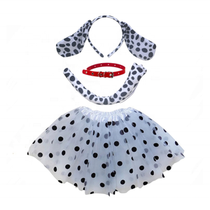 Costume de cosplay animal <span class=keywords><strong>pour</strong></span> Halloween, chiot <span class=keywords><strong>dalmatien</strong></span>, bandeau avec oreilles de <span class=keywords><strong>chien</strong></span>, collier, queue et jupe tutu <span class=keywords><strong>pour</strong></span> enfants - Product Image 2