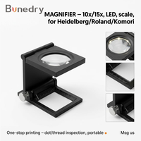Loupe pliante en métal 10X 15X avec lampe LED et échelle pour pièces de machines d'impression Heidelberg Roland Komori