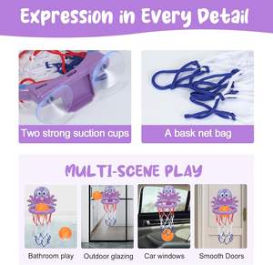 Huiye <span class=keywords><strong>bañera</strong></span> juego de disparos y divertido aro de baloncesto FORMA DE Animal fuerte succión baloncesto interior jugando juguetes de baño para niños pequeños - Product Image 5