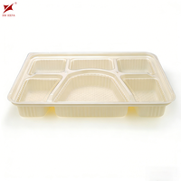 Boîte à lunch écologique biodégradable en amidon de maïs, 6 compartiments, sans BPA, compostable avec couvercle