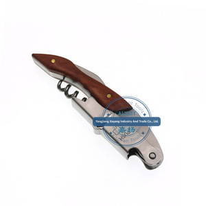 (STBT-WF001) chất lượng cao bằng thép không gỉ bồi bàn corkscrew đa chức năng 3-in-1 nút chai vít mở chai với Rosewood xử lý - Product Image 4