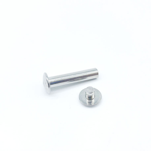Rivets combinés mâle-femelle de type tête semi-tubulaire en acier inoxydable non standard, taille personnalisée, grade 4, finition brillante GB - Product Image 1