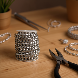 Catena Metallica Ilan 19x23mm 7M Colore Argento per Creazione di Gioielli - Product Image 3