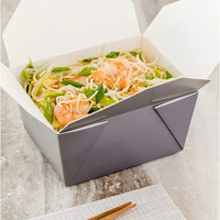 Boîte d'emballage à emporter viande rôtie riz frit restauration rapide emballage carré boîte à déjeuner papier Kraft fabricant de Chine personnalisé jetable