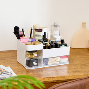 <b>Plastic</b> Eco-Friendly Modern Desk Organizer Drawers Multi-Functional Makeup Office <b>Storage</b> Box for Cosmetics Stationery Home - Product Image 1