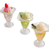 Private Label Eiscreme-Sundae Duftkerze, Handgefertigte Gelwachs-Dessertkerzen, Großhandel Geschenkdekoration