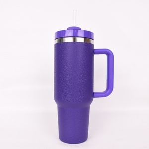 HOT 40oz Big Capacity Double Wall Stainless Steel Tumbler with Handle and Straw <b>Thermos</b> Travel Tumbler - Product Image 4
