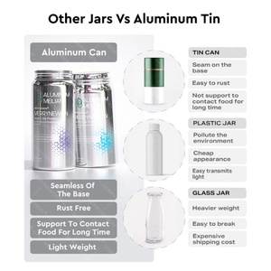 Customized Capacity Cylinder Aluminum Tin <b>Container</b> for Medicine <b>Pills</b> Eco-friendly Recyclable with Customized Printed Logo - Product Image 2