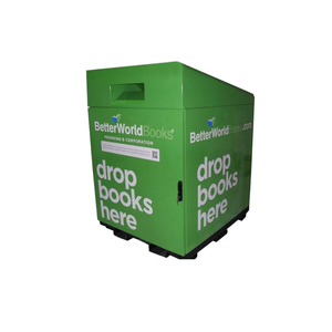 Waterproof Book Clothes Shoes Drop Bin Box for Sheet Metal Steel Shoes Clothes Donation Bin