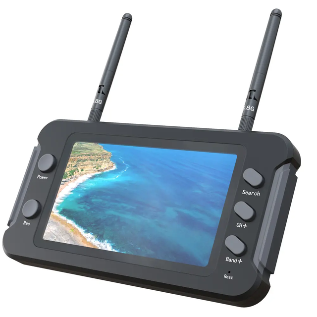 4.3 Inch IPS LCD SPI Panel Display 5.8G FPV Monitor DVR 40CH 16:9 NTSC/PAL Auto Search Recording 800x480 Resolution VGA/D1/HD RC