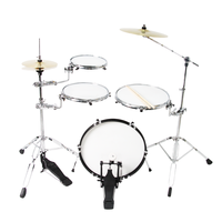 Nouvel ensemble de pads d'entraînement pour batterie 4 pièces, populaire, argenté, portable pour adulte, avec 3 cymbales