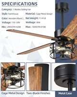 Ventilateur de plafond décoratif en contreplaqué réversible avec lumières Ventilateur de maison de style ferme avec télécommande Tuya