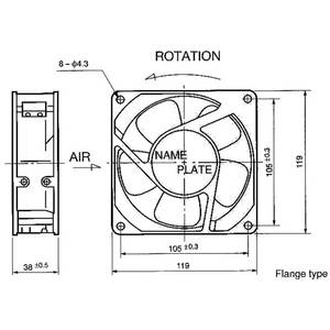 พัดลมระบายความร้อนแบบแกน AC ขนาด 120 มม. รุ่น NMB-MAT 4715MS-23T-B5A 230V 174m/h  พร้อมลูกปืนโลหะ ออกแบบมาเพื่อการระบายความร้อนอุปกรณ์อิเล็กทรอนิกส์ - Product Image 3