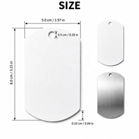 Plaque en aluminium vierge personnalisable par sublimation pour collier d'identification pour animaux, pendentif, breloque métallique, pour cadeaux promotionnels et fabrication de bijoux pour colliers d'animaux