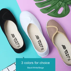 <span class=keywords><strong>Scarpe</strong></span> da infermiera bianche leggere <span class=keywords><strong>con</strong></span> lacci e chiusura a calzino, nuovo stile 2026, traspiranti, <span class=keywords><strong>con</strong></span> suola morbida a <span class=keywords><strong>zeppa</strong></span>, design piatto estivo, all'ingrosso - Product Image 4