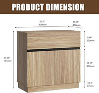 Buffet minimaliste avec poignée dissimulée et éclairage LED, armoire de rangement en bois avec tiroir pour salle à manger, cuisine, entrée