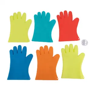 Silicone Barbecue Grill Gloves Heat Resistant Kitchen Oven Mitts Gloves