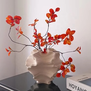 Yuyang Minimalist Home Decor Modern White Nordic Matte Clay <b>Ceramic</b> White Irregular Decoration <b>Vase</b> Home Decoration Ornaments - Product Image 1