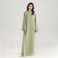 Robe Abaya à col montant Aschulman, design personnalisé, manches cloche, coupe ample et modeste, longue, pour femmes musulmanes, vêtements islamiques décontractés