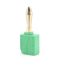 Connecteur Électrique Rapide 4mm à Prise Banane Simple Mâle, en Acier Inoxydable Plaqué Or Vert, Cuivre et Plastique, Haute Performance