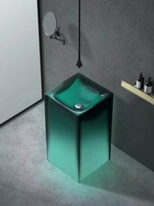 Lavabo autoportant transparent <span class=keywords><strong>en</strong></span> résine avec drain, à trou unique, design moderne et écologique, <span class=keywords><strong>en</strong></span> pierre acrylique - Product Image 6