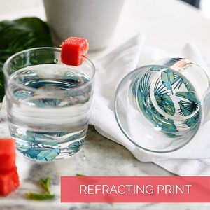 Gobelet de la Jungle réfractisant 10-9 onces, Pack de 4 Cocktail Vibrant, bière whisky vin ou jus, lunettes à l'ancienne - Product Image 4