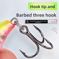 Le Brave Outdoor Long Tongue Small Fat 5cm 10g 8 #   Leurre vibrant flottant à trois hameçons pour la pêche au bar et au poisson-chat