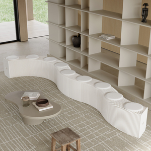 क्राफ्ट पेपर फोल्डेबल बेंच हनीमून 3/6 सीट बेंच के लिए आधुनिक वाणिज्यिक बैठने की बेंच - Product Image 6