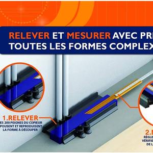 Jauge de contour avec règle 10 pouces en ABS, précision 0-500 mm, outil de mesure pour le travail du bois, jauge conique 1 mm - Product Image 4