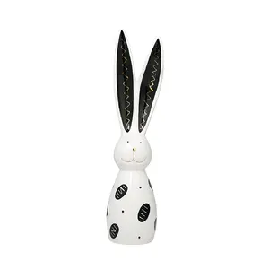 1 pc Ceramic Spring Animal Bunny Figurines Home Decor Sculptures Easter Seasonal Cute Crafts