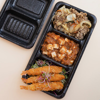 Bento Box PP 3-delige bijgerecht lunchbox Duurzame Geïsoleerde Bak Ecotainer PS Schuim Alternatieve lunchbox