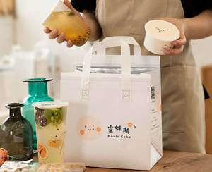 Sac à emporter jetable non tissé résistant à la graisse Doublure en aluminium Sac isotherme pour boissons et aliments à emporter pour les plats chauds et froids - Product Image 1