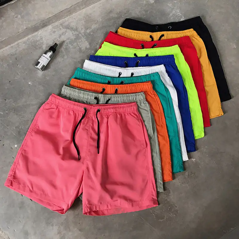 Wholesale Stock Beach Shorts Polyester Men Running Shorts Custom Mesh Lining Shorts For Men
