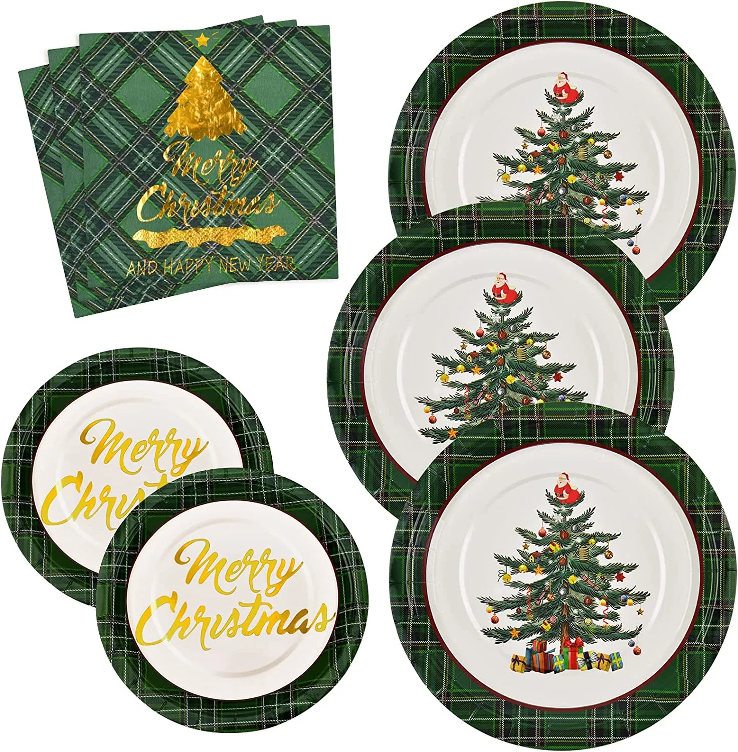 Wholesale Christmas Day Round Paper White Plate Beef Hamburger Lemon Vegetable Fruit Container Cake Bowls Paper Party Plate