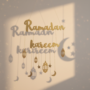 613098 Decorazione da Parete in Legno per <span class=keywords><strong>Feste</strong></span> Ramadan Kareem, Eid Mubarak 30x30x10cm, Uso Interno/Esterno per Festività <span class=keywords><strong>Islamiche</strong></span> - Product Image 4