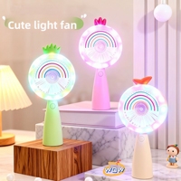 Neuer Niedlicher Lollipop-Handventilator Cartoon Mini USB-Aufladbarer Nachtlicht-Ventilator Tragbarer Outdoor-Dreistufen-Elektrolüfter