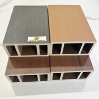 Moderne 100*50mm Teck Couleur Étanche WPC Clôture Extérieure Bâtiment Décor Extérieur 50*50 Carré Bois Creux Panneau Mural pour