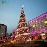 Commercial personnalisé 5m 6m 7m 10m 15m 20m 25m 30m 40m 50m Grand arbre de Noël géant extérieur avec lumière pour centre commercial Hôtel