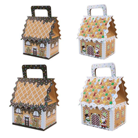 Petite boîte cadeau de Noël en forme de maison en pain d'épices, pour bonbons, biscuits, snacks, avec finition mate, en papier kraft recyclable, pour les fêtes