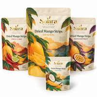 Sachet à fond plat imprimé sur mesure pour cerises séchées, avec fenêtre transparente et fermeture éclair, qualité alimentaire, pour emballage de fruits secs, pochette verticale