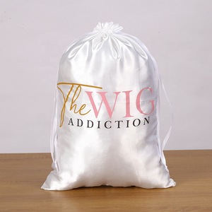 Özel toptan İpli saten kumaş giyim peruk çanta büzgülü torba çanta - Product Image 4