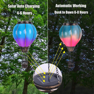 Buitentuin Waterdicht Roze Scheureffect Led Vlamstroom Effect Hangende Lantaarns Zonne-Energie Hete Ballon - Product Image 6