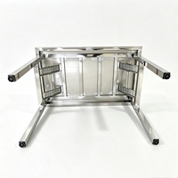 Table pliante portable en acier inoxydable de 5 pieds ou 6 pieds pour restaurant commercial, banquet, restauration, camping, mariage, dîner